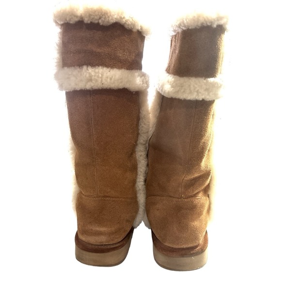 MICHAEL KORS Women’s Sheep Fur Lined Tall Chestnut Boots Sz 9 - Picture 5 of 10
